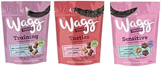 Wagg Dog Treats Bundle 3 Varieties - Training with Beef Chicken & Lamb, Tasties with Chicken Liver, Sensitive with Lamb & Rice 125g (one pack of each)