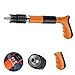 Srutueo Mini Nailer Tool Set Manual Nail Machine Fastening Tools Kit Air Nailer Machine Adjustable Cement Wall Nailer for Woodworking, Black&orange