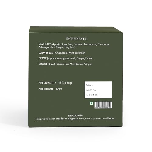 Image of Celeste Assorted Tea Bags | Herbal & Green Tea Sampler | 15 Pyramid Bags | 100% Natural Ingredients