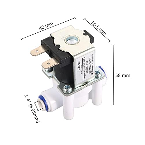 Vanne électromagnétique 1/4" NC DC 12V pour purificateur d'eau et machine à laver