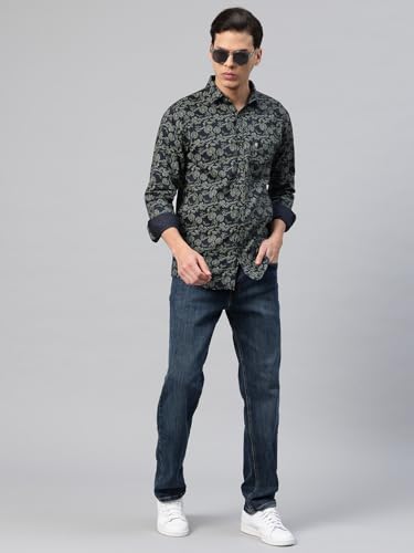 Image of Majestic Man Men's Stylish Floral Print Slim Fit Casual Shirt - Pure Cotton| Full Sleeve | Trendy & Comfortable