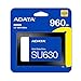 ADATA Ultimate SU630 - 960 GB, interne Solid-State-Drive mit QLC-3D-NAND-Flash, 2.5 Zoll, schwarz, 960GB