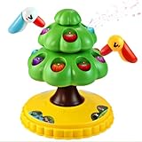 Montessori Toy for 2 Year Old Girl and Boy, Rotating Tree with 6 Fruits & Bird, Fine Motor Skills Toys for Age 2-4, Light Up & Christmas Music Toddler Learning Toys, Gift for Baby Boy Girl Age 1-3