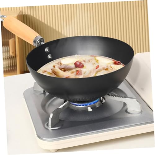 Wok pequeño de hierro para cocina diaria miniatura 3