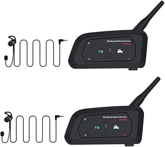 Referee Headset Communication System 2 Person Football Wireless Bluetooth Built-in Pairing Memory-Latest Chip-Newly Designed Earpiece(2V4(L Earphone))