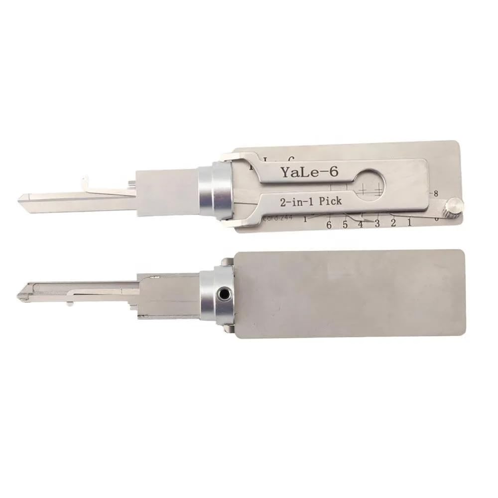 Ycxnlong Silver Yale-6 2 In 1 Civil Lock Pick And Decoder Locksmith Tool