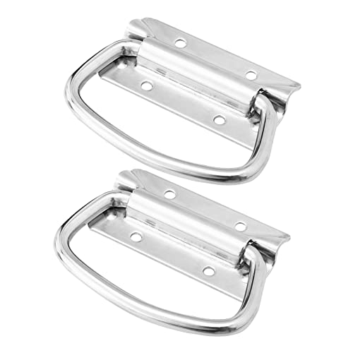 SEWACC Stainless Steel Toolbox Chest Handle 2pcs Simple Pull Knob Industrial Case Handle