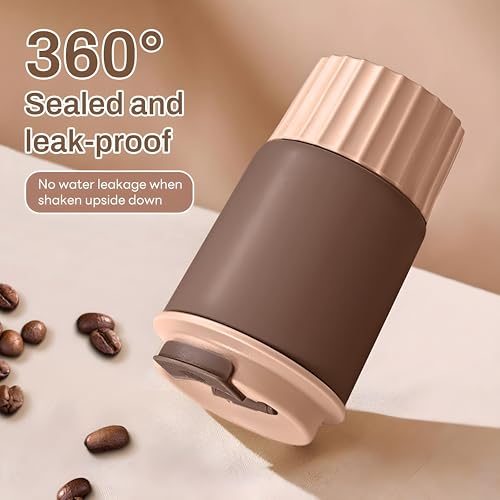 Image of Motka 380ml Stainless Steel Vacuum Insulated Tumbler | Double Wall Travel Mug with Lid | Leakproof Coffee Cup for Hot & Cold Drinks | Portable Sipper |Thermos Flask Outdoor Car & Office (Ivory White)