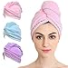 Vinker 3 Pack Hair Towel Wrap, Microfiber Quick Drying Hair Towels, Bath Dryer Caps, Bath Hair Drying Towel, Quick Dryer Hat for Women Girls