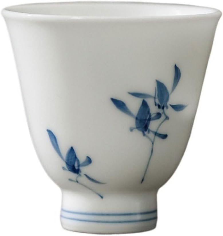 GSOUL Kungfu Tea cup Afternoon Tea Household Cups Hand-painted Butterfly Orchid Ceramic Home Office Kung Fu Set Small Tea Cups