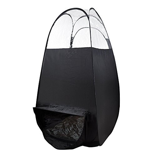 Pop Up Airbrush Sunless Spray Tanning Tent Booth Air Vent Clear Top Mobile w/Bag（Black） - Thumbnail 6