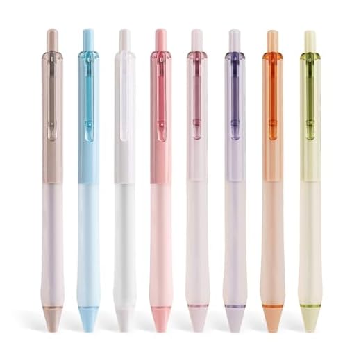 WRITECH Gel Ink Retractable Pens: Black Ink 0.7mm medium Fine Point Pen Set, Extra Smooth Tip No Bleed Smear Smudge Refillable Clickable Pens Bulk for Writing Journaling Multicolor 8ct
