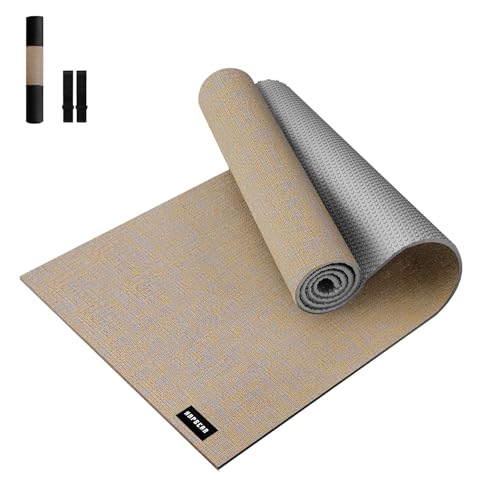 HAPBEAR Extra Large Yoga Mat 84''x30''- 1/4'' Thick Natural Linen Yoga Mat - image 1