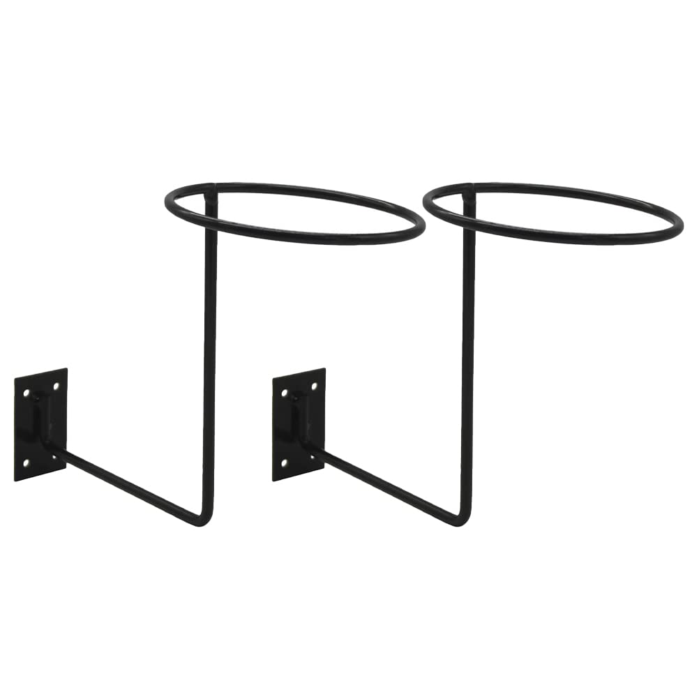 Estante de pared para cascos y balones de hierro negro pack de 2 piezas