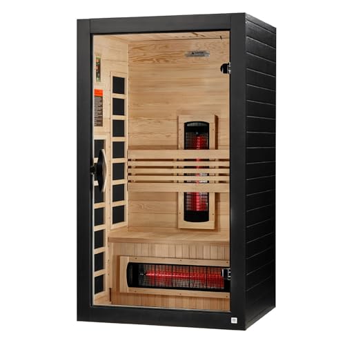 DYNAMIC SAUNAS Santorini 1-2 Person Full Spectrum Infrared Sauna with Chromotherapy Lighting and...