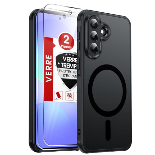 LeYi Coque Magnétique pour Samsung Galaxy A37 / A 37 5G, avec 2 Verre Trempé, Compatible avec...