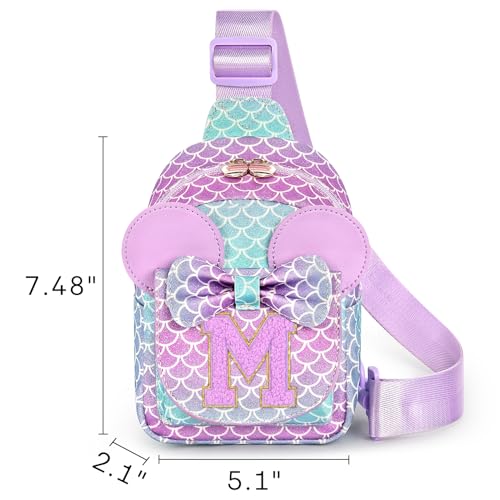 Image of Sling Bag for Girls Gift, Toddler Girl Toys, Blue Purple M | Cute Design, Adjustable Strap, Premium Durable Materials, Ideal Gift for Girls 4-6 for Birthdays, Christmas & Holidays