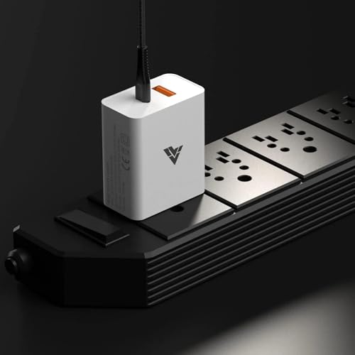 Image of DR VAKU 2 in 1 PD QC 20W Dual Port Charger Type C Adapter Compatible with iPhone 14 /14 Plus /14 Pro /14 Pro Max, 13 /12 /11 Series, iPad with 1 Meter Type C to L Data Cable PD 2.0 (Adapter+Cable)