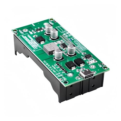 Image of 18650 Lithium Battery Charger Module with Type-C Input | 5V to 12V DC-DC Step-Up Booster Converter with 20W Peak Output, 3A Fast Charging and UPS Backup Function Ideal for DIY Power Projects