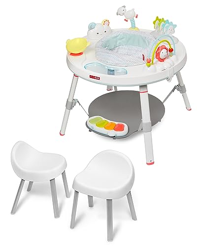Image of Skip Hop Baby 3-in-1 Grow with Me Set with Activity Center & Toddler Chairs, Silver Lining Cloud