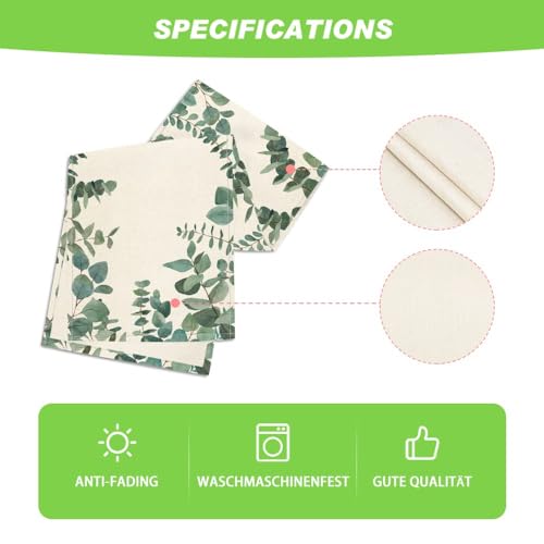 Artoid Mode Eucalyptus Leaves Summer Table Runner, Seasonal Spring Kitchen Dining Table Decoration for Home Party Decor 40x180 cm, Green - Image 6
