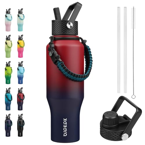 Image of BJPKPK 35oz Insulated Water Bottle with Straw Lid, Stainless Steel Bottle