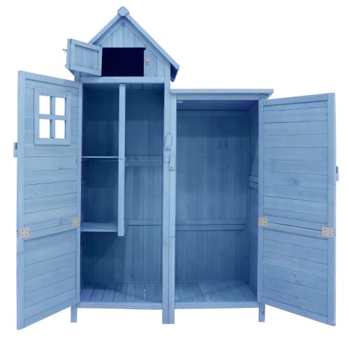 Capanno per attrezzi in metallo 242x126x182 cm – Armadio da giardino resistente alle intemperie con porta chiudibile a chiave e ventilazione – Come garage per biciclette, contenitore per bidoni della