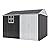 VanAcc 10x8.6x7.3 FT Sheds & Outdoor Storage, Lockable Double Hinged Doors and 4 Vents, Metal Large Shed, Backyard Storage for Bikes and Garden Tools Dark Black/White