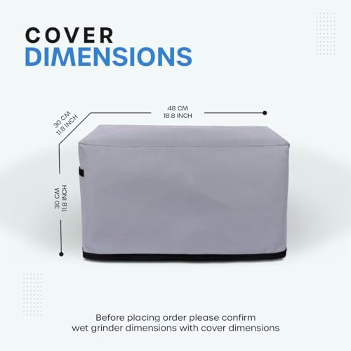 Image of Crasome Dust Proof Water Resistant Kitchen Wet Grinder Cover for 2 Litre Table Top Ultra Grind+ Gold - Grey