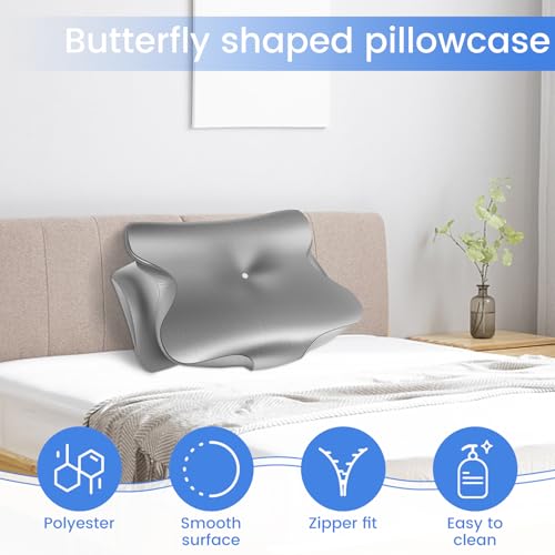 Pillow Case Cover with Zipper, Smooth Pillowcase, Soft Cervical Neck Pillow Case, Machine Washable, Comfortable Pillow Covers for Pillows Home by LYIYEYAN - Image 3