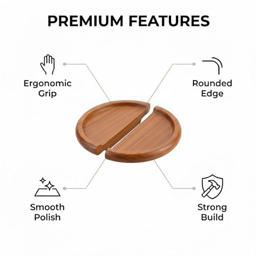 Image of Teak Wood Wooden Wardrobe Handle /Cabinet Handle /Wardrobe Door Pull Handle (8 x 4 Inch) Natural Wood Finish - Model 5023-| 3 Years Warranty |