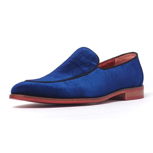 Carlos Santana Prince Velvet Loafer for Men | Easy Slip-on Style | Slip Resistant Rubber Outsole & Cushioned Leather Footbed