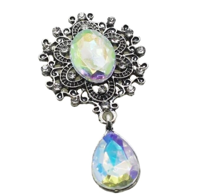 1pcs,alloy Rhinestone Flat Back Brooch 46 * 25MM Webbing Clothing Accessories,25mm X 46mm