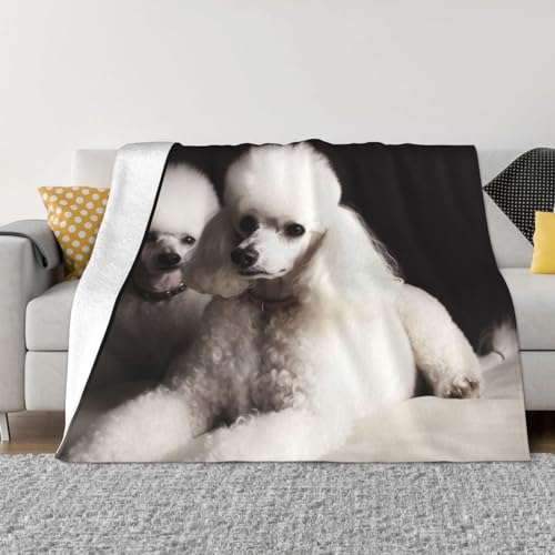 Couverture polaire imprimé caniche de qualité premium