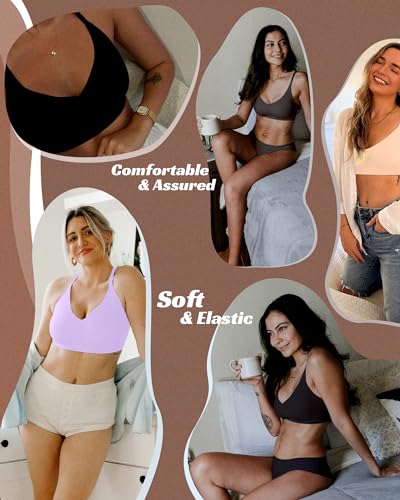 Image of HORISUN Comfortable Seamless Full Coverage Bra for Women Wireless Bras with Soft Support Regular and Plus Size