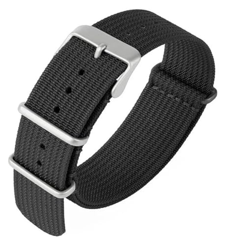 Bracelet montre nylon anti irritation à boucle acier robuste 18mm 22mm