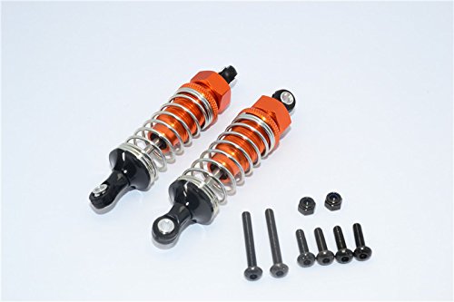 Tamiya TT02B Upgrade Aluminum Front Damper Set (70mm) - Orange, Adjustable Spring, 1 Pair - View #7