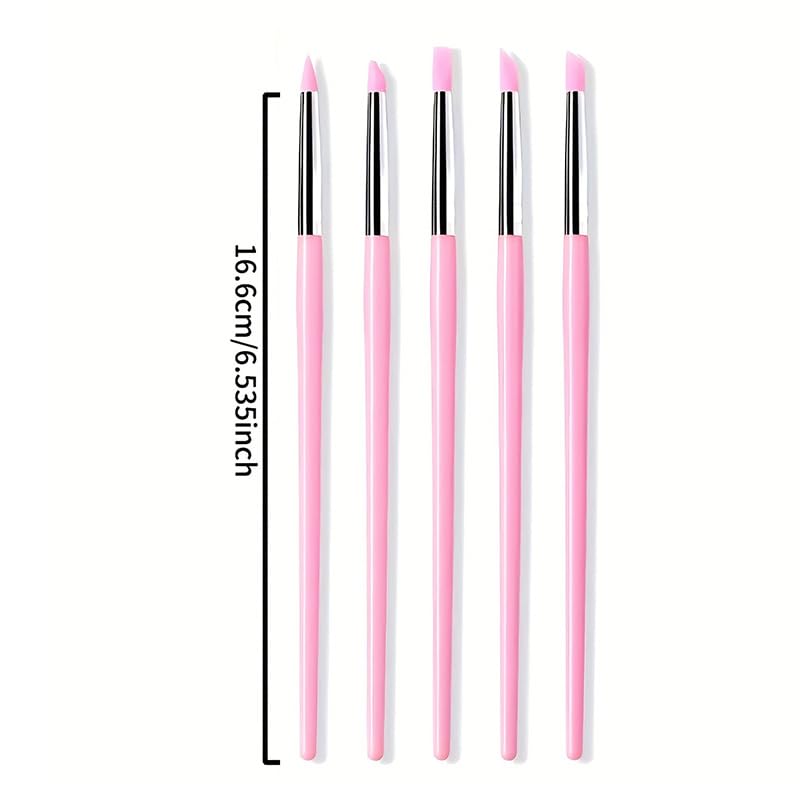 5PCS Set Silicone Nail Art Pen DIY Dotting Polish Brushes Pen Professional Manicure Tools For Women Girls Black — view 8