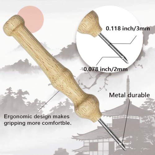 Image of BEUNITONE 2Set Punch Needle Kit with Frame for Adults Beginners, Japanese Style Needlepoint Crafts Kit for Adults, Complete Embroidery Starter Kits with Pre-print Pattern for Gift Home Decor 9.4 inchx9.4 inch