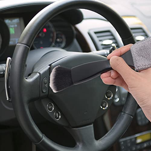Gdfymi Double Head Brush For Car Clean, Portable Car Interior Detailing Brushes, 2 In 1 Multi-Functional Auto Duster For Car Air Vents, Dashboard, Screen, Seat Crevice (2 Pcs, Black) #TOP2