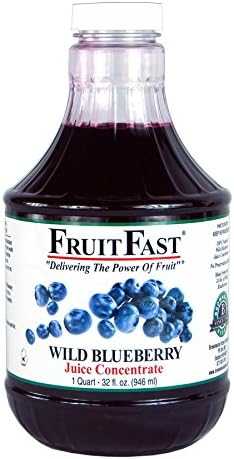 Wild Blueberry Juice Concentrate by FruitFast - (32 FL OZ) Unsweetened, 65 Brix Pure Concentrated Blueberry Juice - 100% Dark Wild Blueberry Extract - No Additives or Fillers!