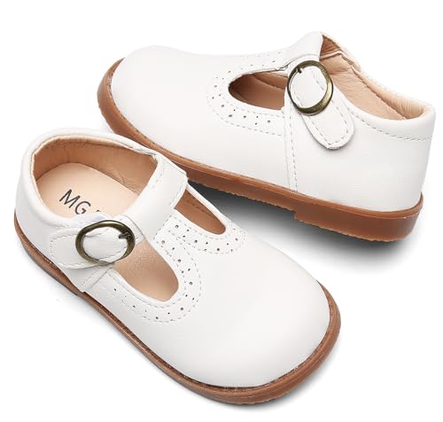 Dadawen Girl'S Classic Mary Jane School Uniform Shoes Flat Dress Shoes White Us Size 10 M Toddler thumb #3