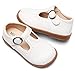 DADAWEN Girl's Classic Mary Jane School Uniform Shoes Flat Dress Shoes White US Size 6.5 M Toddler