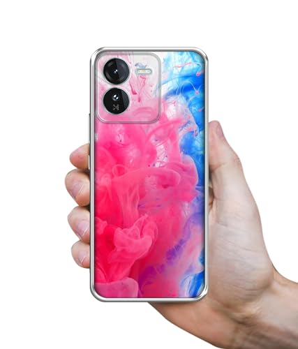 Image of Fractal Paint Design Printed Silicon Soft TPU Back Case Cover for iQOO Z9 5G, Multicolor