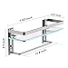 GeekDigg Glass Shelf with Towel Bar, 15.2 x 4.5 Inches, Wall Mounted Bathroom Organizer