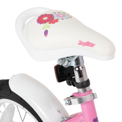 JOYSTAR Little Violet 12 Zoll Kinderfahrrad für Mädchen im Alter von 2 bis 4 Jahren, 12 Zoll Mädchenfahrräder mit Luftschlangen,rosa