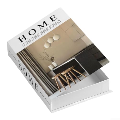 Honseadek Buch-Aufbewahrungsbox mit Fächern, schickes künstliches Buchdekor für Zuhause oder Büro, geheimer Organizer für Fernbedienungen, Schreibwaren und Andenken (FH-36)