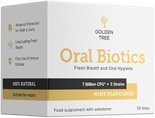 Golden Tree Oral Biotics Natural Lactic Acid Bacteria Complex for Oral Hygiene – 7 Billion CFU per dose Fights Bad Breath and Protects Teeth and Gums – for Long-Lasting Fresh Breath