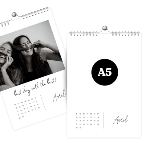 heaven+paper A5 Fotokalender immerwährend jahresunabhängig ohne Jahr zum selbstgestalten Wandkalender im eleganten Design modern & schick ideal zum verschenken (Simplicity A5)