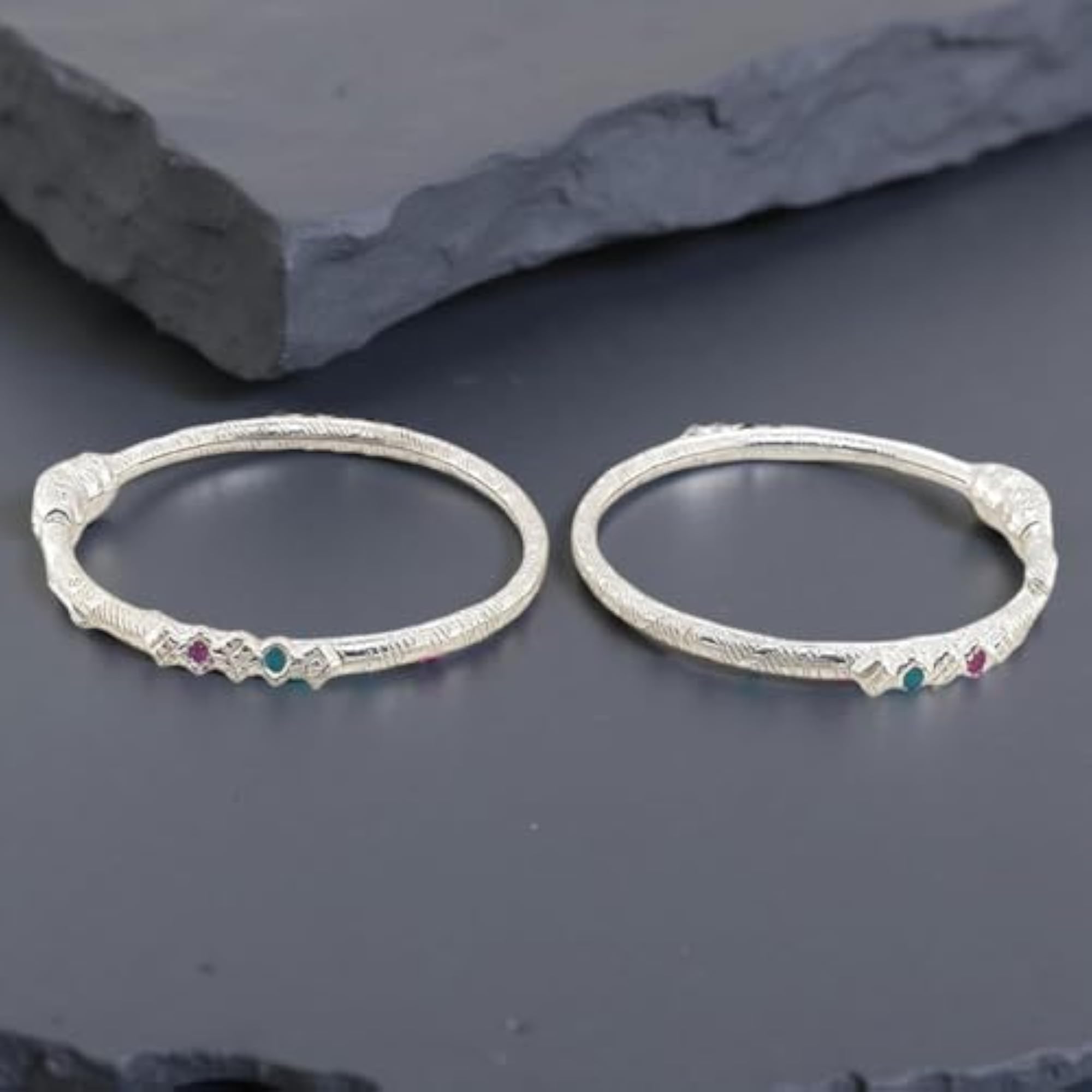 Exclusive Silver Baby Kada Nazariya Bracelet, 8 Grams
